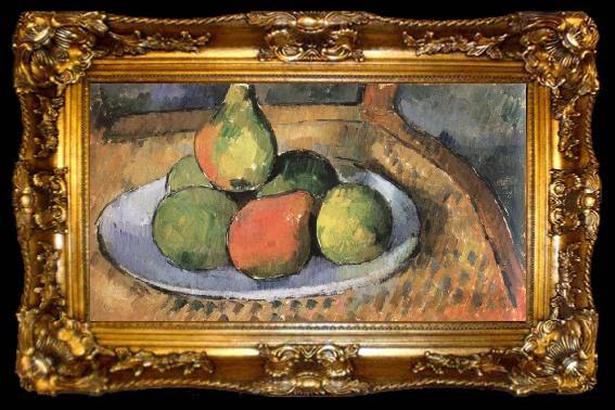 framed  Paul Cezanne pears on a chair, ta009-2